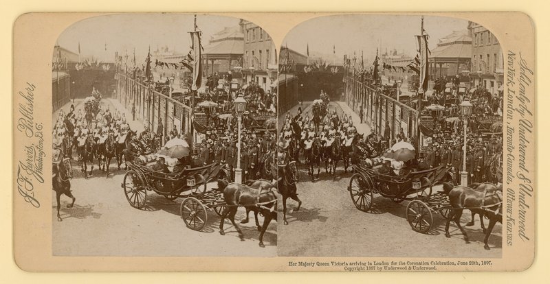 Stereografisk trykk av Queen Victorias Diamond Jubilee av English Photographer