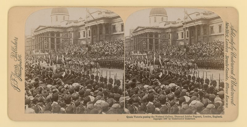 Stereografisk trykk av Queen Victorias Diamond Jubilee av English Photographer
