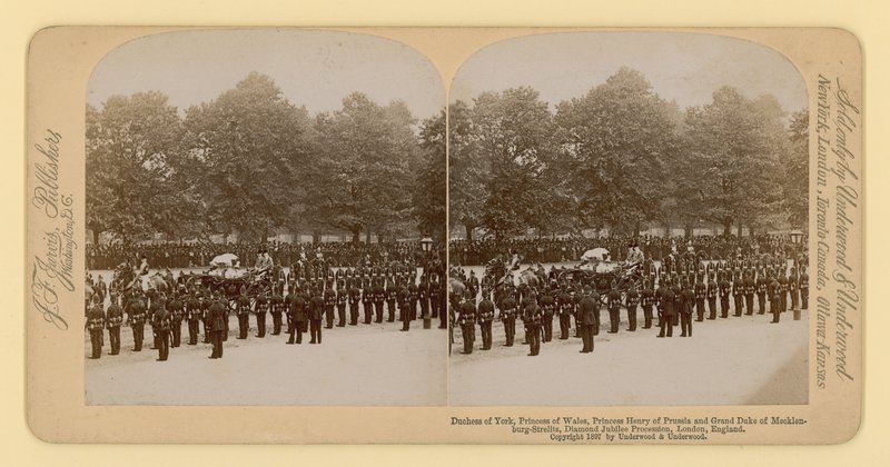 Stereografisk trykk av Queen Victorias Diamond Jubilee av English Photographer