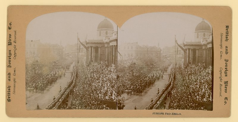 Stereografisk trykk av Queen Victorias Diamond Jubilee av English Photographer