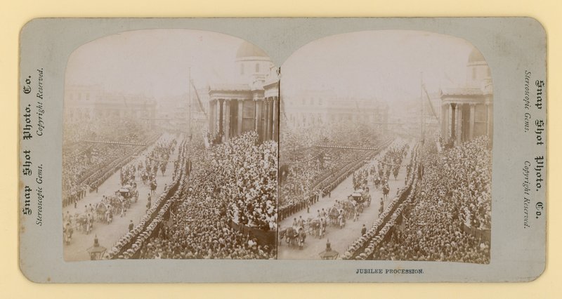 Stereoskopisk trykk av dronning Victorias diamantjubileum, 28. juni 1897 av English Photographer