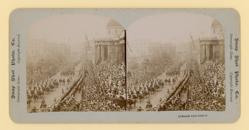 Stereoskopisk trykk av dronning Victorias diamantjubileum, 28. juni 1897 av English Photographer