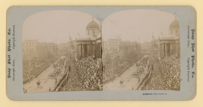 Stereoskopisk trykk av dronning Victorias diamantjubileum, 28. juni 1897 av English Photographer