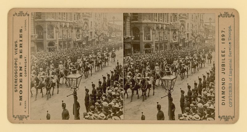 Stereoskopisk trykk av dronning Victorias diamantjubileum, 28. juni 1897 av English Photographer