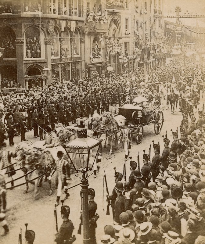 Stereoskopisk trykk av dronning Victorias diamantjubileum, 28. juni 1897 av English Photographer