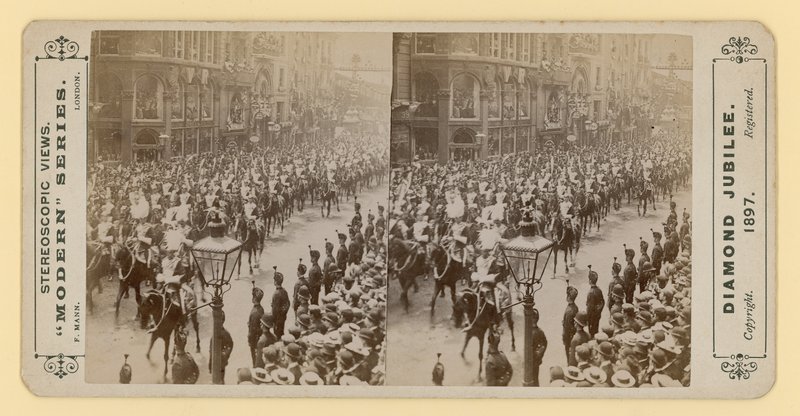 Stereoskopisk trykk av dronning Victorias diamantjubileum, 28. juni 1897 av English Photographer