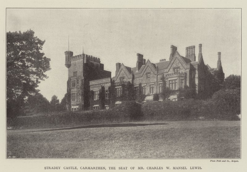 Stradey Castle, Carmarthen, setet til Mr Charles W Mansel Lewis av English Photographer