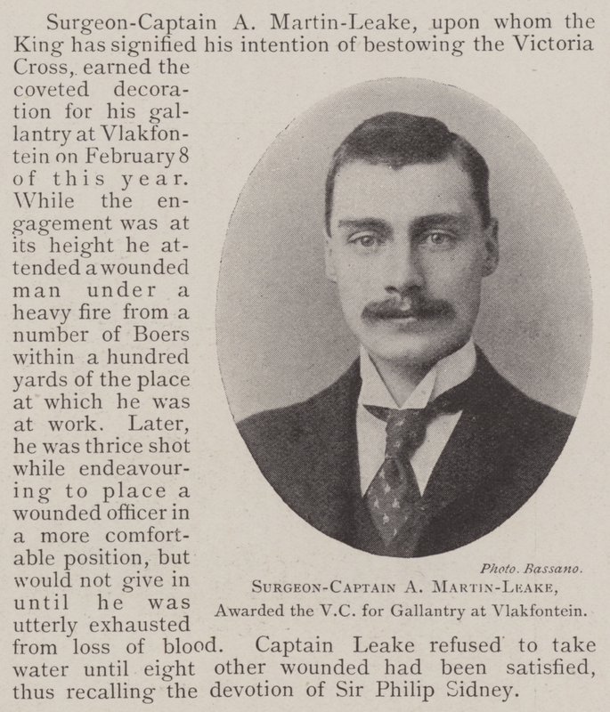 Kirurg-kaptein A Martin-Leake, tildelt VC for gallanteri på Vlakfontein av English Photographer