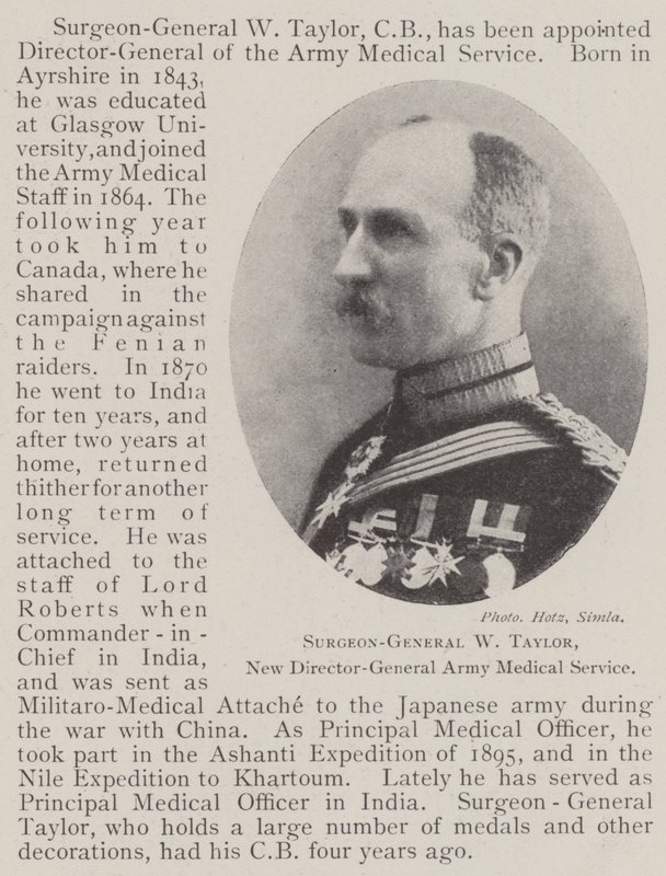 Kirurg-general W Taylor, ny generaldirektør for hærens medisinske tjeneste av English Photographer