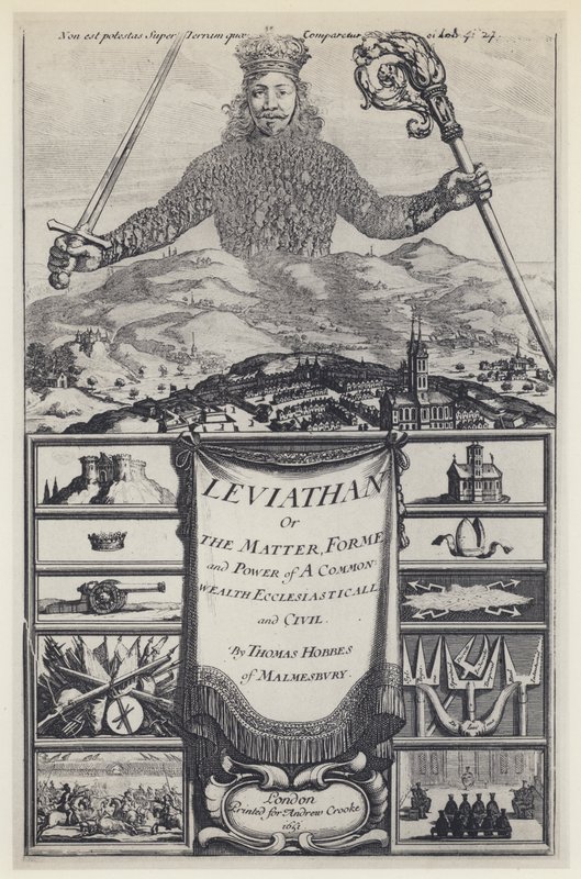 T Hobbes, Leviathan, A Crooke 1651 (s/hvitt-bilde) av English Photographer