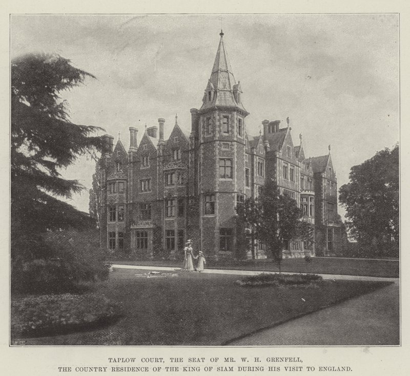 Taplow Court, setet til Mr W H Grenfell, landstedet til kongen av Siam under hans besøk i England av English Photographer
