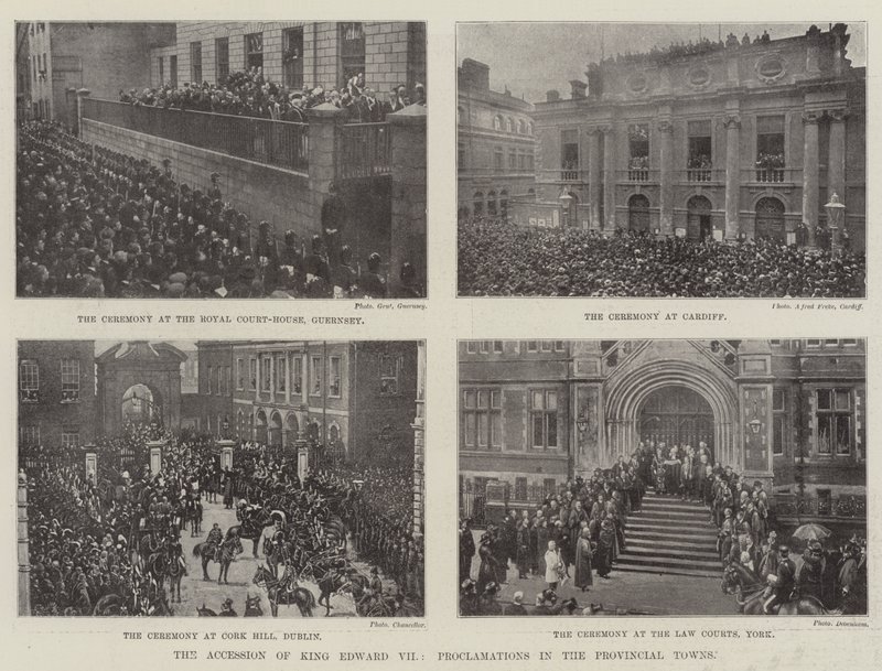Tiltredelsen av kong Edward VII, proklamasjoner i provinsbyene av English Photographer