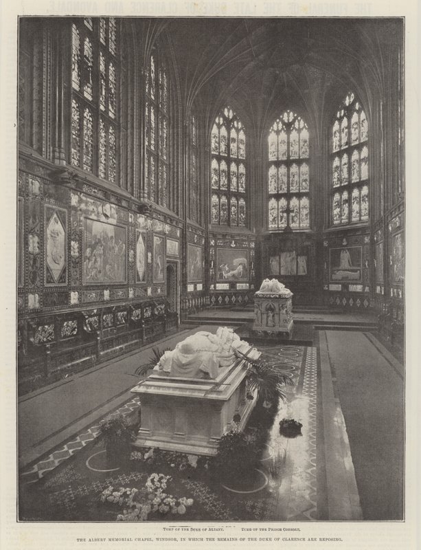 Albert Memorial Chapel, Windsor, der restene av hertugen av Clarence hviler av English Photographer