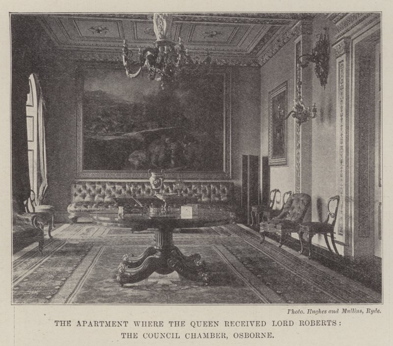 Leiligheten der dronningen mottok Lord Roberts, rådssalen, Osborne av English Photographer