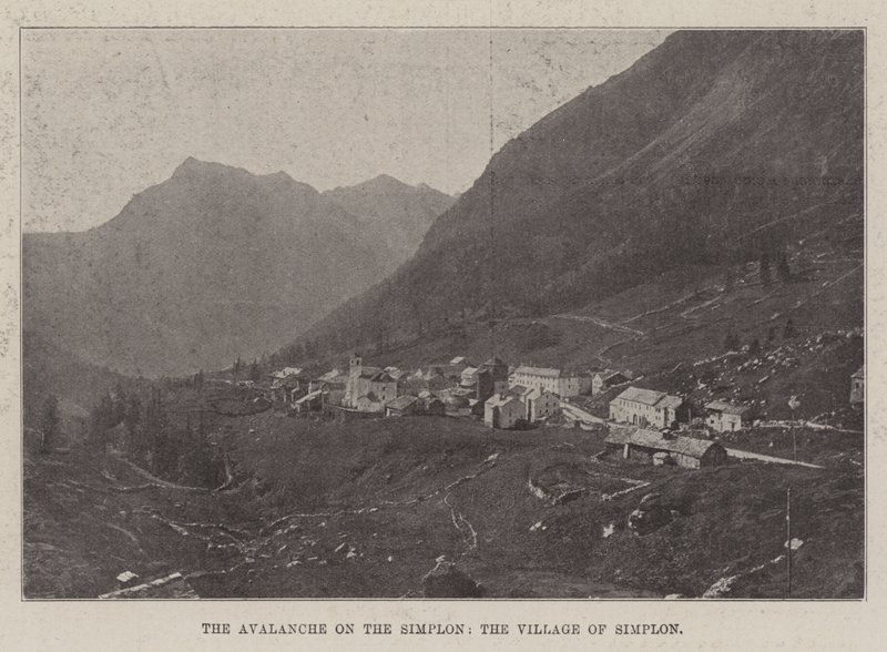 Skredet på Simplon, landsbyen Simplon av English Photographer