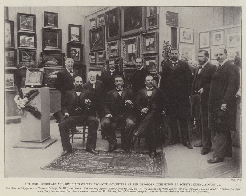 Boergeneralene og embetsmenn i Pro-Boer Committee på Pro-Boer-utstillingen i Scheveningen, 20. august av English Photographer
