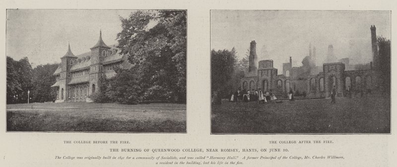 The Burning of Queenwood College, nær Romsey, Hants, 10. juni av English Photographer