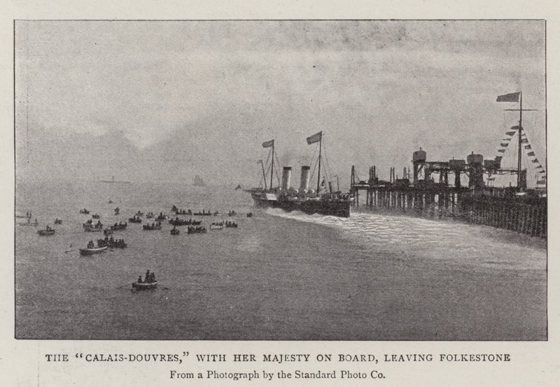 Calais-Douvres, med Hennes Majestet om bord, forlater Folkestone av English Photographer