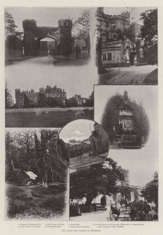 Slottet og landsbyen Hawarden av English Photographer