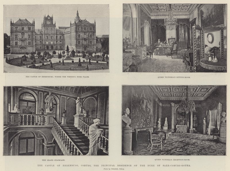 Slottet i Ehrenburg, Coburg, hovedboligen til hertugen av Sachsen-Coburg-Gotha av English Photographer