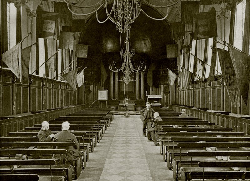 The Chapel, Chelsea Hospital (s/hvitt bilde) av English Photographer