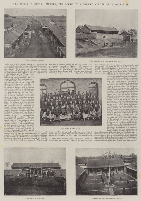 Krisen i Kina, Mukden, scenen for et nylig drap på misjonærer av English Photographer
