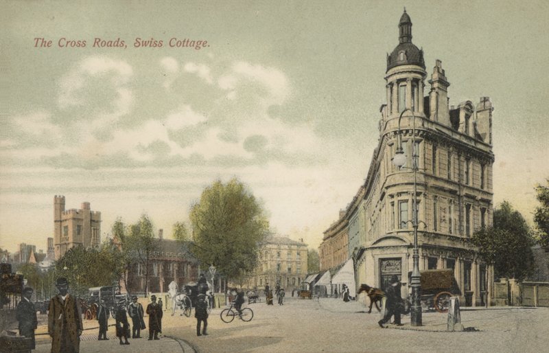 The Cross Roads, Swiss Cottage, London (fargebilde) av English Photographer