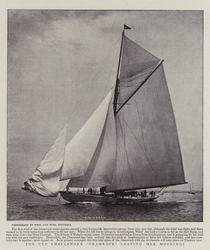 Cup Challenger Shamrock forlater Moorings av English Photographer