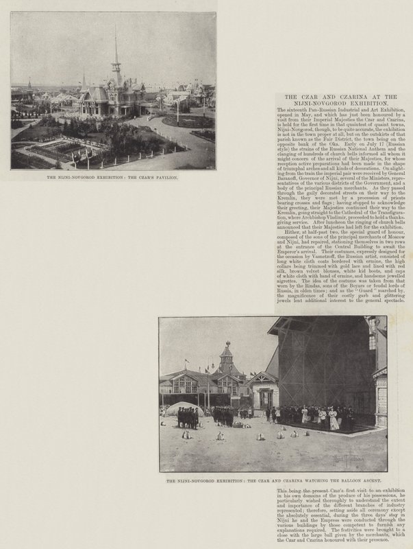 Tsaren og tsarinaen på Nijni-Novgorod-utstillingen av English Photographer