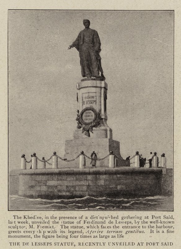 De Lesseps-statuen, nylig avduket i Port Said av English Photographer