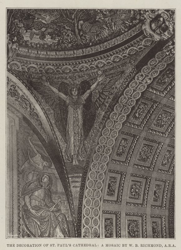 The Decoration of St Pauls Cathedral, en mosaikk av W B Richmond, ARA av English Photographer