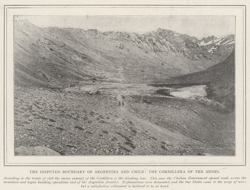 Den omstridte grensen til Argentina og Chile, Cordillera i Andesfjellene av English Photographer