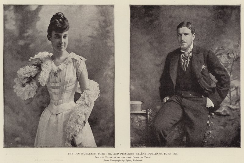 The Duc dOrleans, født 1869, og prinsesse Helene dOrleans, født 1871, sønn og datter av avdøde Comte de Paris av English Photographer