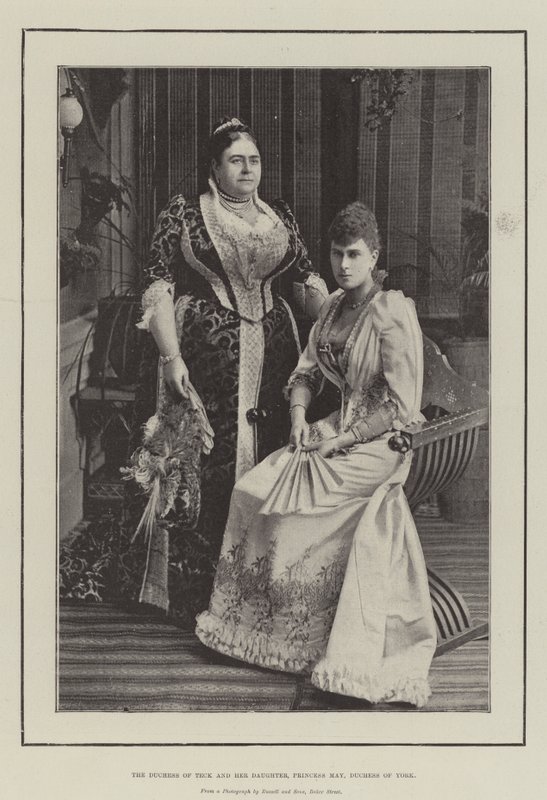 Hertuginnen av Teck og hennes datter, prinsesse May, hertuginne av York av English Photographer