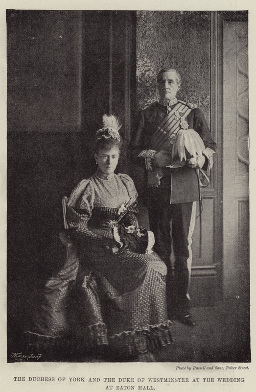 Hertuginnen av York og hertugen av Westminster ved bryllupet i Eaton Hall av English Photographer