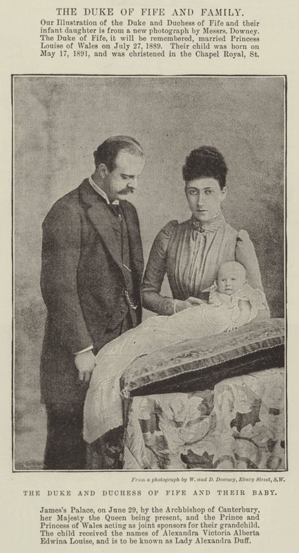 Hertugen og hertuginnen av Fife og deres baby av English Photographer