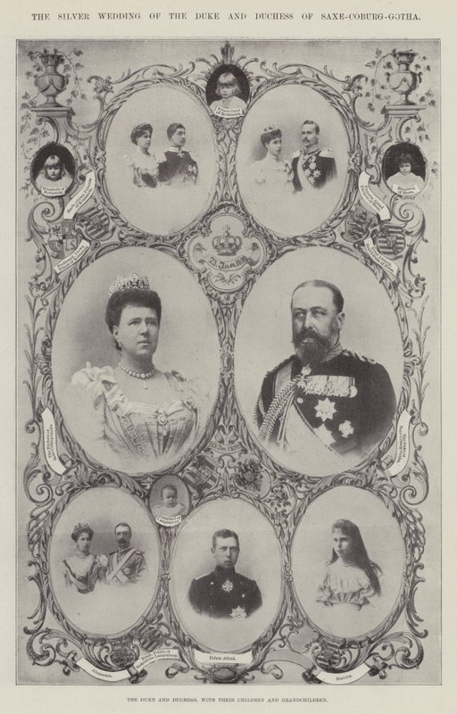 Hertugen og hertuginnen av Saxe-Coburg-Gotha, med sine barn og barnebarn av English Photographer