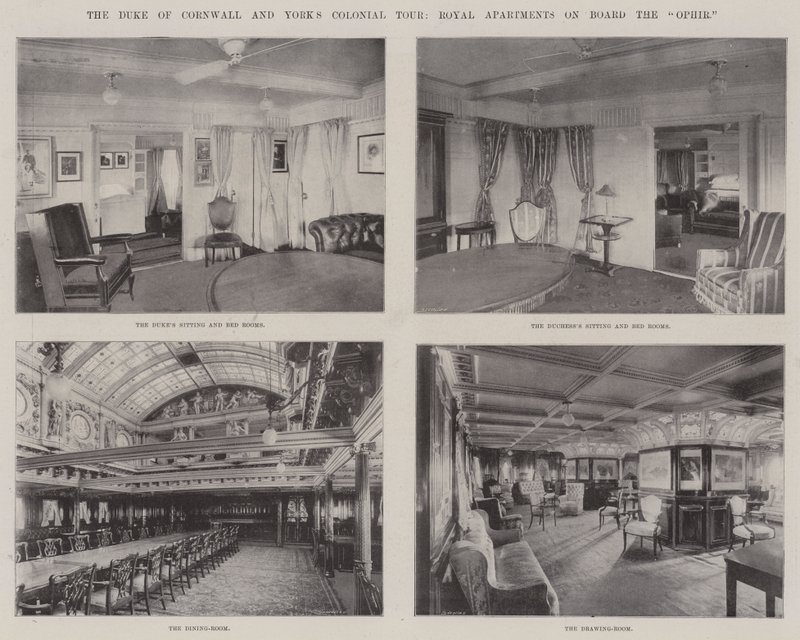 The Duke of Cornwall og Yorks Colonial Tour, Royal Apartments ombord på Ophir av English Photographer