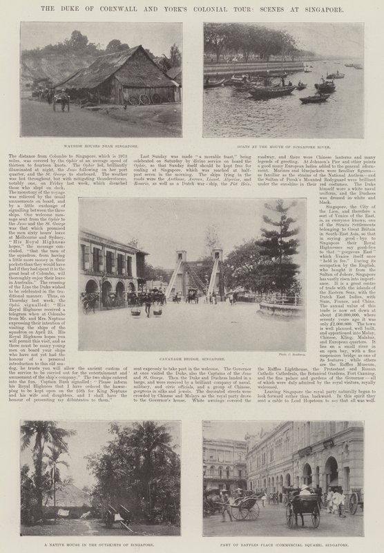 The Duke of Cornwall og Yorks Colonial Tour, scener i Singapore av English Photographer