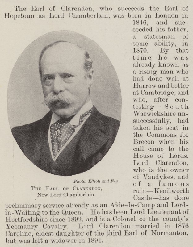 Jarlen av Clarendon, New Lord Chamberlain av English Photographer