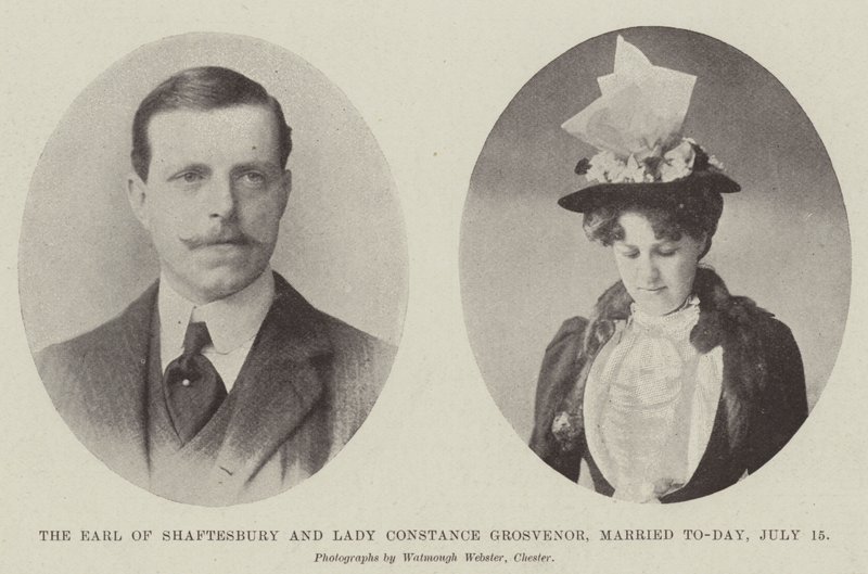 Jarlen av Shaftesbury og Lady Constance Grosvenor, giftet seg i dag, 15. juli av English Photographer