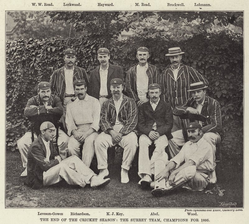 The End of the Cricket Season, Surrey Team, Champions for 1895 av English Photographer