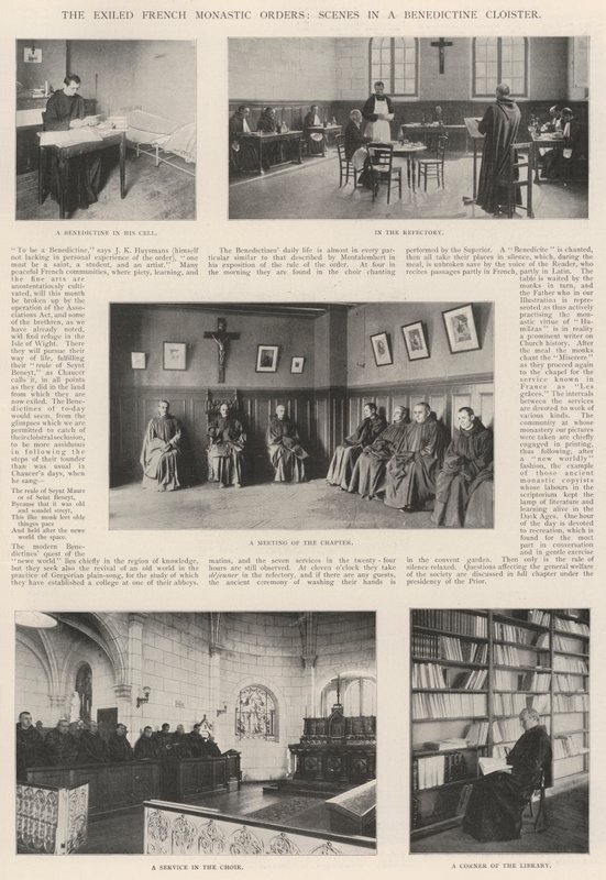 De forviste franske klosterordener, scener i et benediktinerkloster av English Photographer