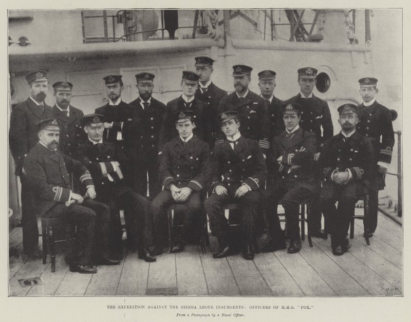 Ekspedisjonen mot Sierra Leone-opprørerne, offiserer for HMS Fox av English Photographer