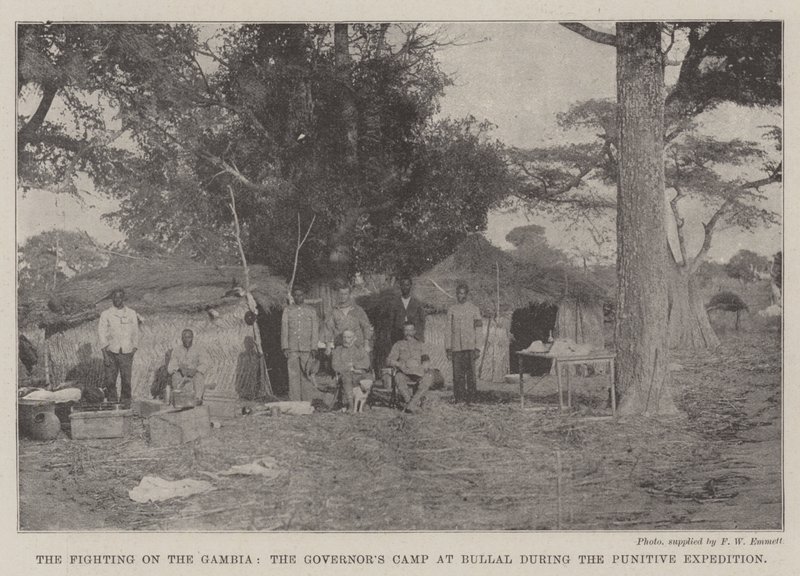 Kampene i Gambia, guvernørenes leir ved Bullal under straffeekspedisjonen av English Photographer
