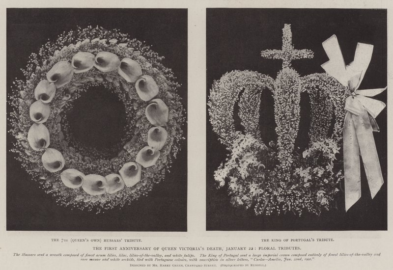 Førsteårsdagen for dronning Victorias død, 22. januar, Floral Tributes av English Photographer