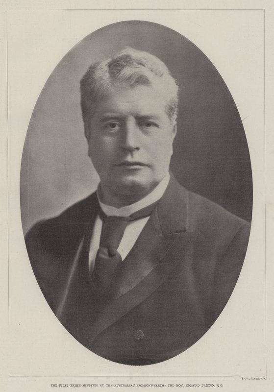 Den første statsministeren i det australske samveldet, den ærede Edmund Barton, QC av English Photographer