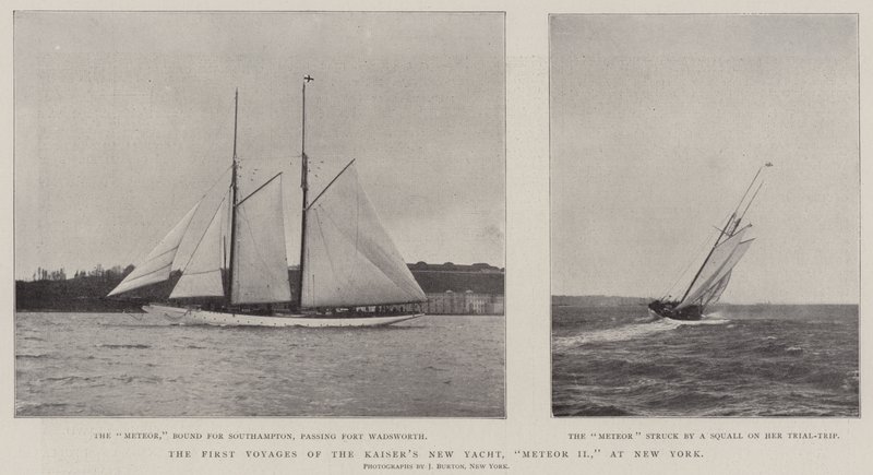 The First Voyages of the Kaisers New Yacht, Meteor II, i New York av English Photographer