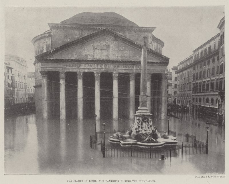 Flommen i Roma, Pantheon under oversvømmelsen av English Photographer