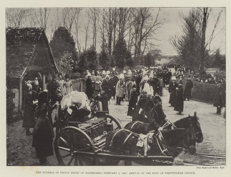 Begravelsen til prins Henry av Battenberg, 5. februar 1896, kroppens ankomst til Whippingham Church av English Photographer